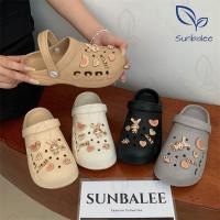 ราคา SHO-SUNSB5 รองเท้าหัวโต มีตัวติด รองเท้าส้นแบน แบบสวม วัสดุยาง นิ่มใส่สบาย มีสายรัดส้น สินค้าพร้อมส่ง (53900107031)