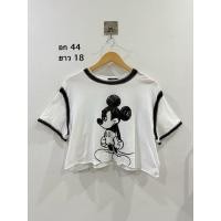 ราคา เสื้อครอปขาวสกรีนลาย mickey mouse : Bershka (26339790098)