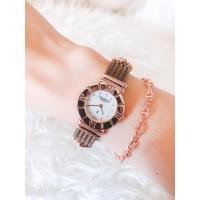 ราคา Charriol st. Tropez pink gold white pearl diamonds lady watch (8995657239)