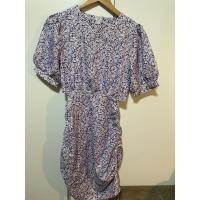 ราคา เดรสยาวสีม่วงลายดอก เว้าเอว สม็อคสะโพก (29581482059)