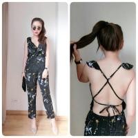 ราคา จั้มสูทขายาว สายผูกไขว้หลัง (564491948)
