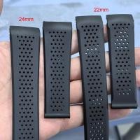 ราคา สายนาฬิกายางธรรมชาติสําหรับ TAG HEUER GRAND CARRERA สายรัดข้อมือกันน้ํากีฬาสายรัดซิลิโคนอ่อนนุ่มนาฬิกาสร้อยข้อมือ 22 มม. (58005852999)