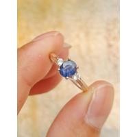 ราคา แหวนพลอยไพลินบางกะจะเผ่าเก่า (Blue Sapphire) จากจันทบุรี สีน้ำเงินสวย ตัวเรือนเงินแท้ 92.5% ชุบเงินแท้ 100% ไซส์แหวน 52 (16584191740)