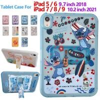 ราคา สําหรับiPad 9 10.2 2021 iPad8 7 10.2 นิ้วiPad6 5 9.7 แฟชั่นการ์ตูนขาตั้งแท็บเล็ตสําหรับiPad5th 6th Gen 2018 iPad 7th 8th 9th GenคุณภาพสูงTPUที่มีสีสันกรณีโปร่งใส (40527281340)