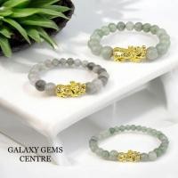 ราคา สร้อยข้อมือลูกปัดหยกพม่า สร้อยข้อมือหยก ปี่เซียะ ทอง (46705908134)