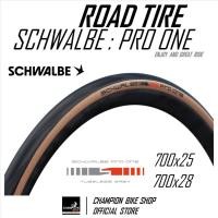 ราคา ยางเสือหมอบ700x25 700x28 SCHWALBE : PRO ONE TUBELESS 700x25 700x28 ROAD BIKE TIRE ขอบพับ สีดำ-แก้มน้ำตาล (19296581470)