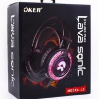 ราคา OKER L3 Lava sonic หูฟังเกมมิ่ง ระบบสเตอริโอ 2.1 เชื่อมต่อด้วย AUX 3.5 mm (5545615779)