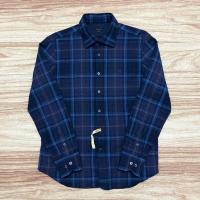 ราคา KEMEJA [เหมือนใหม่] เสื้อเชิ้ตผ้าสักหลาด DAKS Blue Navy Wool (M) (43724573866)