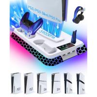 ราคา สถานีระบายความร้อน SP5/Pro/Slim พร้อมไฟ RGB, อุปกรณ์เสริมขาตั้ง PS5 พร้อมพัดลมระบายความร้อน 3 ระดับเงียบ, เครื่องชาร์จคอนโทรลเลอร์คู่และฮับ USB-สีขาว (41555309145)