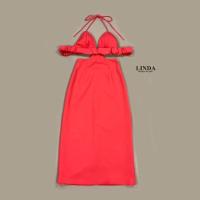 ราคา มือ 1 เดรสยาวผ่าหน้า เปิดอก Linda (18229731141)
