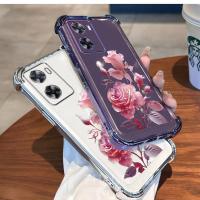 ราคา กันกระแทกcase OPPO A57 4G 5G 2022 A77 A77S A57E เคสโทรศัพท์ TPU รูปแบบกุหลาบล่าสุดโปร่งใส Soft Case (27110461551)