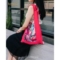 ราคา Korvia กระเป๋าผ้าพลีท สีชมพูเข้ม ลายดอกไม้ Afternoon's Flowers col. สีบานเย็น กระเป๋าสะพายข้าง ถุงผ้า (4164870719)