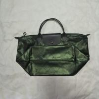 ราคา กระเป๋าลองชอม longchamp รุ่น LM สีเขียวปีกแมลงทับ petrol blue size m หูสั้น (2161342180)