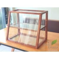 ราคา ตู้เบเกอรี่ ทรงสโลป คางหมู​ Size S ตู้ไม้สน ติดไฟ LED ชั้นบน ตู้​โชว์​ใส่อาหาร ตู้กระจก ​​ขายขนม ทรงมินิมอล (28823026048)