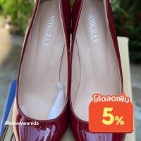 ราคา รองเท้าส้นสูง 3.5นิ้ว แบรนด์NONGRAX สีแดงเลือดนก(พร้อมกล่อง) สภาพ99.99% (21459493291)