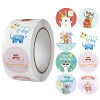ราคา 500PC ROUND STICKERS HAPPY BIRTHDAY LABEL / BIRTHDAY WRITING STICKERS (40014689528)