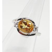 ราคา แหวน ซิทริน Citrine พลอยแท้ สวย ขนาด 7 มม.รูปไข่ ตัวเรือนเงิน 925 (7142002415)