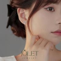 ราคา jolet ต่างหูรูปโบว์ ต่างหูเงินแท้92.5% s925 ไม่ลอกมีสีทองสีเงิน (29605168615)