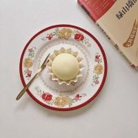 ราคา จานอาหารค่ำดอกกุหลาบสีแดงฝรั่งเศส สไตล์พาสเทล จานอาหารค่ำหัวใจสาวน่ารัก จานอาหารเช้า จานขนมแอน (28900830925)