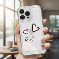 ราคา เคสกันกระแทกใส Simple Love สําหรับ iPhone 11 12 Pro 13 14 Pro Max 7Plus XS Max 15 ฝาหลังเต็ม (40525827121)
