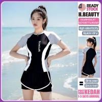 ราคา [HB]ชุดว่ายน้ําผู้หญิงอนุรักษ์นิยมแยกใหม่ชุดว่ายน้ํามืออาชีพแขนยาวครอบคลุมร่างกายชุดว่ายน้ําสองชิ้น (40716471265)