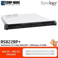 ราคา Synology RackStation (1U 4-Bay) RS822RP+ / AMD Ryzen V1500B / 2GB DDR4 ECC SODIMM / 4 x 3.5" SATA HDD / Redundant PSU (18139653074)