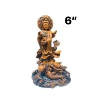 ราคา เจ้าแม่กวนอิมประทับบนมังกรงานเรซิ่นนำเข้าจากจีนเกรดพรีเมี่ยมทำสีลายไม้สวยงามฐานกว้างประมาณ 4 นิ้วสูง 6 นิ้ว (26424009404)