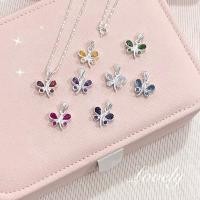 ราคา ร้านฮักเงินน่านพร้อมจัดส่งฟรี ems ด่วนจากไทย สร้อยคอ จี้พลอยผีเสื้อเงินแท้ 92.5% ฝังเพชรcz พลอยหลากสี แฟชั่นน่ารักๆสวย (29068588263)