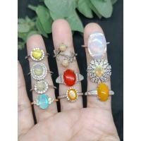 ราคา แหวนโอปอแท้โอปอมัลติคัลเลอร์ตัวเรือนงานเงินแท้ค่ะใส่สวยทุกวงค่ะ (23342983717)