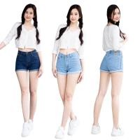 ราคา กางเกงส์ยันส์ขาสั้น พับขา A28 กางเกงส์ยีนส์ขาสั้น เอวสูง เก็บทรง กางเกงยีนส์ป้ายกวาง (40969205746)