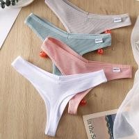 ราคา FINETOO กางเกงชั้นในจีสตริง ผ้าฝ้าย เซ็กซี่ สีพื้น สำหรับผู้หญิง ขนาด M-XL (5342610290)