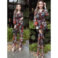 ราคา จัดโปรมี Sเซท 2 ชิ้นลายดอก เสื้อแขนยาว+กางเกงขายาว ป้าย Ananya (22616910482)