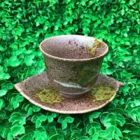 ราคา ถ้วยน้ำชาพร้อมจานรอง งานดินเผา ขนาด 3” #เซรามิคมือสองญี่ปุ่น (3580994885)