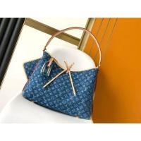 ราคา ♞,♘LOUIS VUITTON Carryall MM Denim สะกดหนังกระเป๋าช้อปปิ้งกระเป๋าถือกระเป๋าสะพาย M46855 jh (29682415781)