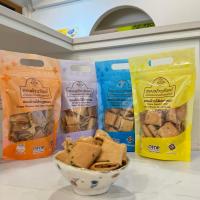 ราคา ทองม้วนทิพย์ ทองพับมีไส้ แบบถุง 100 กรัม ไส้หมูหยอง, ไส้ปลาทูน่าหยอง, ไส้ไก่หยอง, ไส้ฝอยทอง ท่ายาง เพชรบุรี (28113482032)