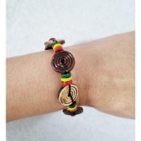 ราคา สร้อยข้อมือ กำไลข้อมือ ไม้ กะลา กะลามะพร้าว สไตล์ เรกเก้ Reggae ผู้หญิง ผู้ชาย ปรับยาวสั้นได้ Reggae Bracelet Unisex (25750919672)