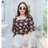 ราคา เสื้อคอเหลี่ยมลายดอกแขนบอลลูน (7035952335)