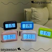 ราคา SEYAWSON นาฬิกาปลุกดิจิตอล,จอแสดงผล LCD นาฬิกาดิจิตอล LED,แบบพกพาแบตเตอรี่ดําเนินการปฏิทินไฟ LED สมาร์ทนาฬิกาปลุกดิจิตอลตกแต่งบ้าน (42558526461)