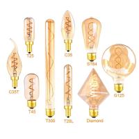 ราคา E14 led Dimmable Bulb C35 A60 Spiral Lights Filament Bulbs LED E27 220V 4W 2200K Vintage Lamps Decorative Lighting Edis (24586928877)