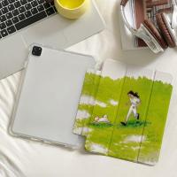 ราคา เคสไอแพด Gen11 Air6 ลูกสุนัขทุ่งหญ้า วัสดุTPU ใส่ปากกาได้ for iPad mini7 Gen10 Gen9 Air7 Air5 Pro 11 (27468437467)