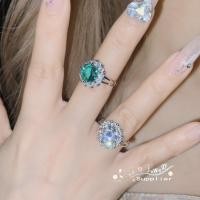 ราคา แหวนทับทิมสีเขียวผสมอัญมณีรูปเพนกวิน 18K แหวนเพชร มีกระจกสีน้ำเงิน-เขียวของแม่น้ำไรน์ (26762157128)