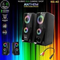 ราคา GAMING NUBWO NS-40 ANTHEM Stereo Gaming Speaker ลำโพง LED Muti-Color NS040 (25671154766)