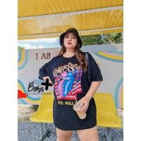 ราคา เสื้อยืด สกรีนลายวง Rolling Stone อก 52-60 นิ้ว++ สาวอ้วน (T166) (11058697707)