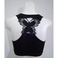 ราคา [LADIES UNDERWEAR] SPORT BRA 2372 AMOS TATTOO BUTTERFLY MOTIF SEXY TATTO BRA (24501254736)