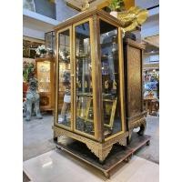 ราคา ตู้โชว์ไม้สักลงรักปิดทอง ตู้ไม้ลงรักปิดทอง สภาพมือหนึ่ง ตู้โชว์ไม้สัก (18460459387)