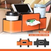 ราคา กล่องเก็บของ กล่องทิชชู่ ที่วางแก้วในรถ กล่องเก็บของหลังเบาะรถ (50800295445)