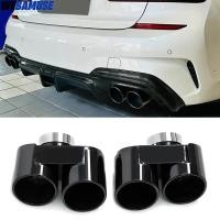 ราคา 1 Pair Quad Exhaust Tailpipes For BMW G20 G21 320i 330i 330e Upgrade Quad Carbon Fiber Muffler Tail (49353208208)