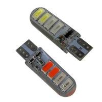 ราคา NEW (1หลอด) หลอดไฟหรี่ T10 (กระพริบแฟรซ) LED 8SMD COB ซิลิโคน DC 12V (40902308519)