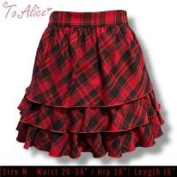 ราคา To alice กระโปรงขนมชั้นลายสก็อตสีแดงมือ1ป้ายห้อย (44853411668)