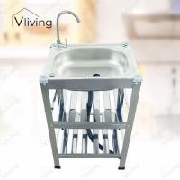 ราคา Vliving ซิ้งค์ล้างจาน อ่างล้างจาน สแตนเลส 3ชั้น เล็ก โครงสแตนเลสขาเงา (24818826741)